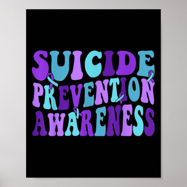 You Suicide Prevention Teal Purple Awareness Ribbo Poster (Vorne)