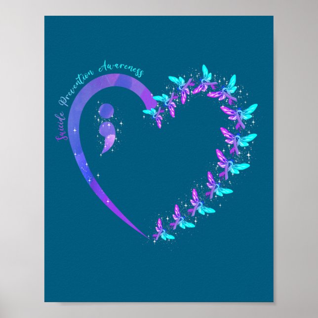 You Suicide Prevention Teal Purple Awareness Ribbo Poster (Vorne)