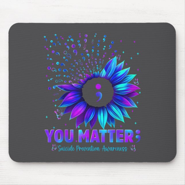 You Sunflower Suicide Prevention Awareness Men Wom Mousepad (Vorne)