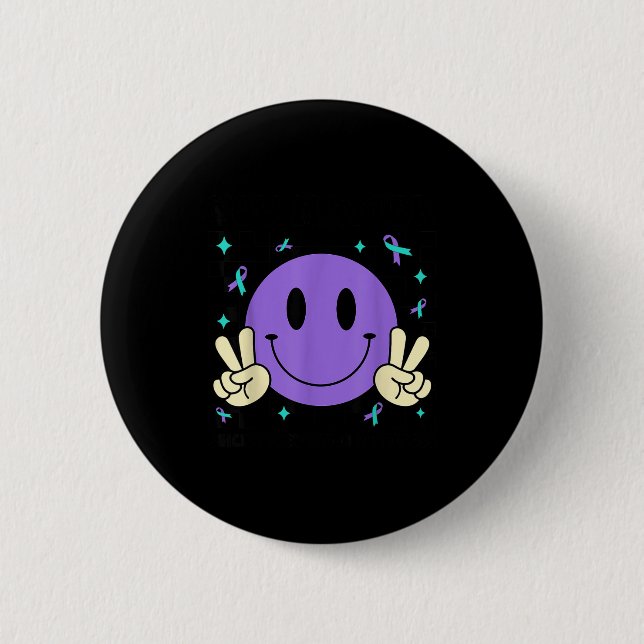 You Teal Purple Ribbon Suicide Prevention Awarenes Button (Vorderseite)