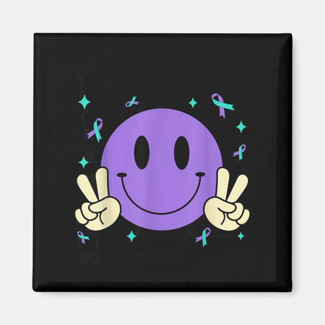 You Teal Purple Ribbon Suicide Prevention Awarenes Magnet (Vorne)