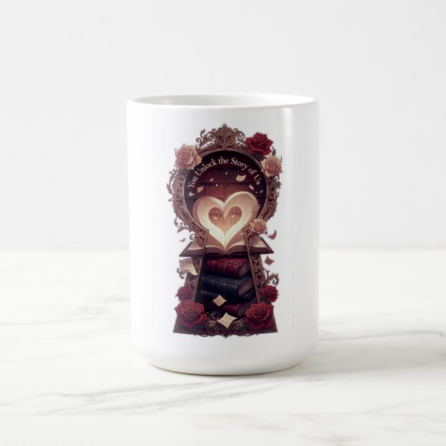 You Unlock the Story of Us Library Gifts T-Shirt Kaffeetasse (Mittel)