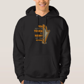 You Want To Touch My Harp Konghou Pedal Harp Harp Hoodie