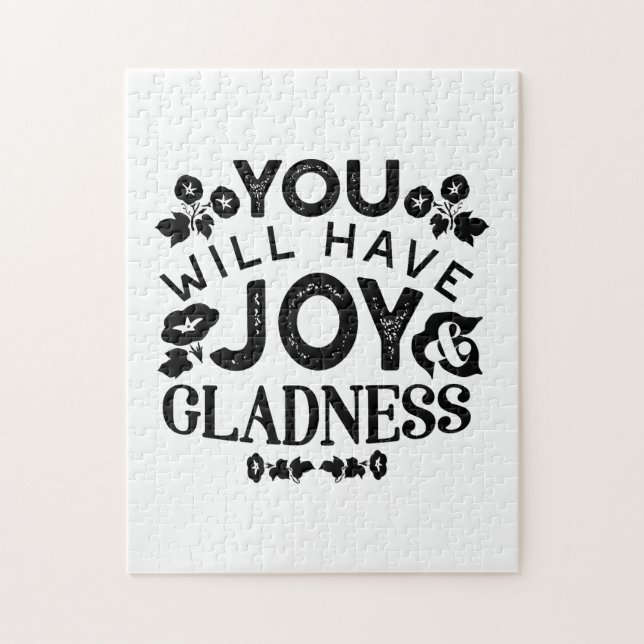 You Will Have Joy and Gladness Inspirational Quote Puzzle (Vertikal)