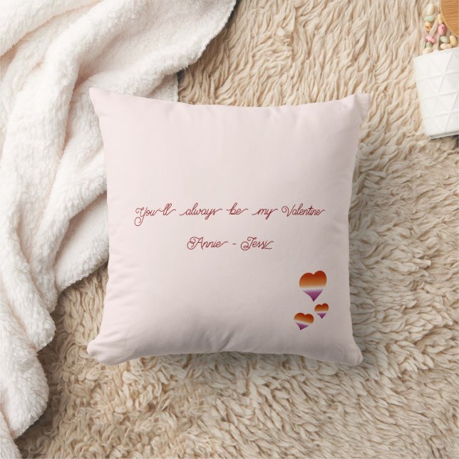 You'll Always Be My Valentine Lesbian Hearts Flag Kissen (Decke)