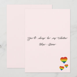 You'll Always Be My Valentine LGBT Heart Flag Flat Feiertagskarte