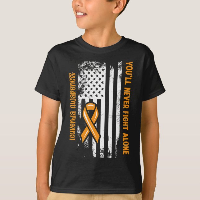 You'll Never Fight Alone Blood Cancer Leukemia Awa T-Shirt (Vorderseite)