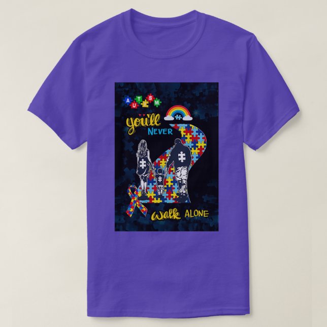 Youll nie allein gehen Sohn Autismus Vertikale Mat T-Shirt (Design vorne)