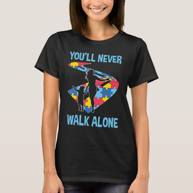 Youll Walk Autismus allein Niedlich Puzzle Way Chi T-Shirt (Vorderseite)