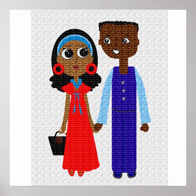 Young African American Couple Poster (Vorne)