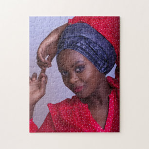 Young African Lady w/Blue Jeans Headwrack Puzzle