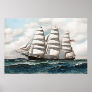 Young America at Sea Clipper Ship Poster