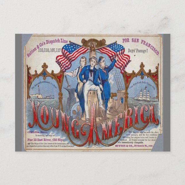 Young America Clipper Postkarte (Vorderseite)