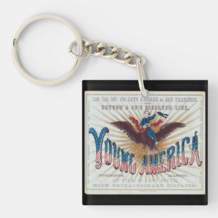 Young America Clipper-Segelschiff Schlüsselanhänger