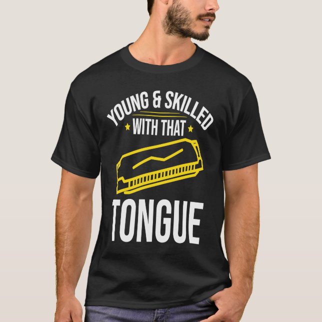 Young and Skilles Harmonica Player T-Shirt (Vorderseite)