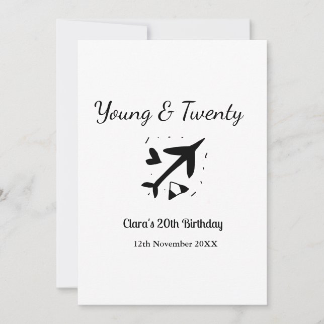 Young and twenty adventure happy birthday add name einladung (Vorderseite)