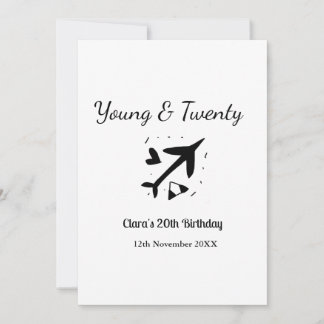 Young and twenty adventure happy birthday add name einladung