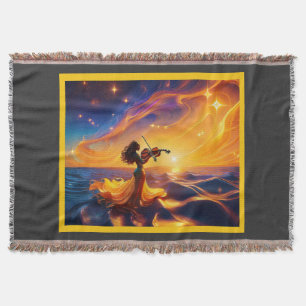 Young Asian Girl Playing Violine Surreal Scene Decke