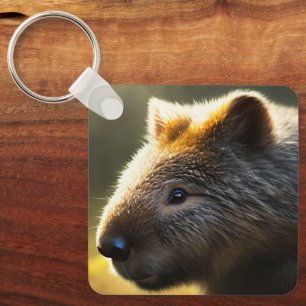Young Australian Wombat, Keyring Schlüsselanhänger