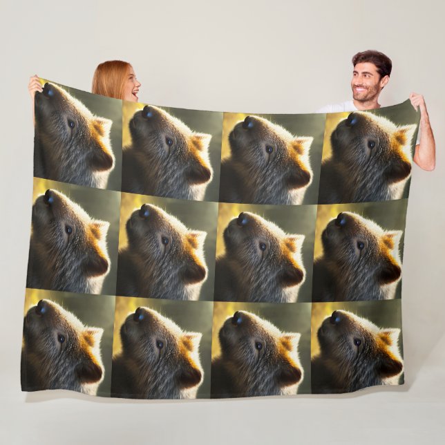 Young Australian Wombat, Large Fleece Blanket (Beispiel)