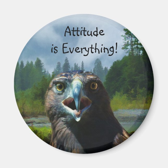 Young Bald Eagle und Misty Alaskan River Magnet (Vorne)