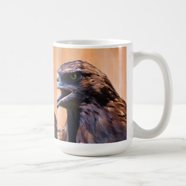 Young Bald Eagle und Sunlight Art Tasse (Rechts)