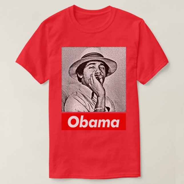 Young Barack Obama 8bit Fan Art T-Shirt (Design vorne)