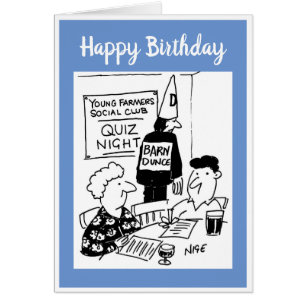 Young Bauern Quiz Night Cartoon