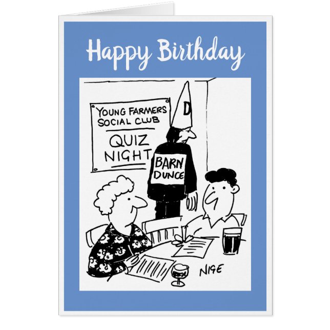 Young Bauern Quiz Night Cartoon (Vorne)