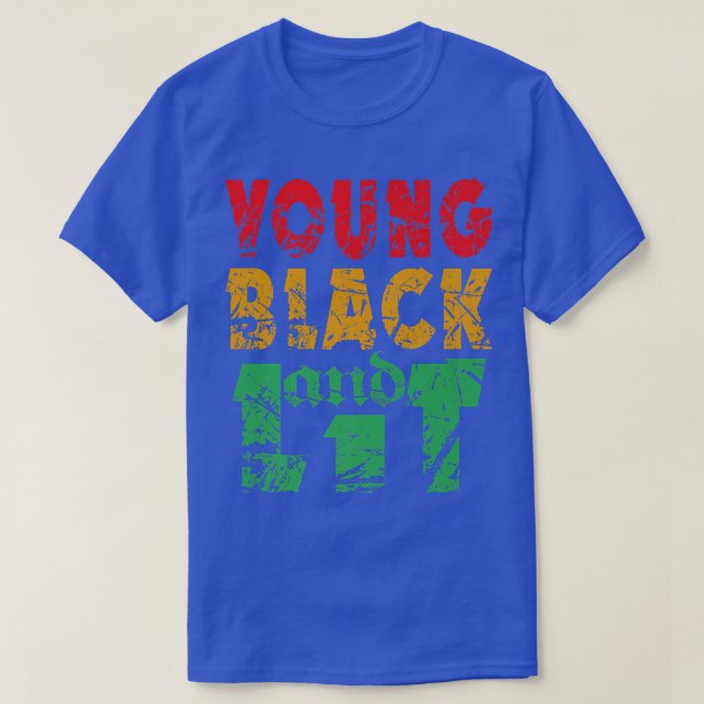 Young Black and Lit Pride African American History T-Shirt (Design vorne)