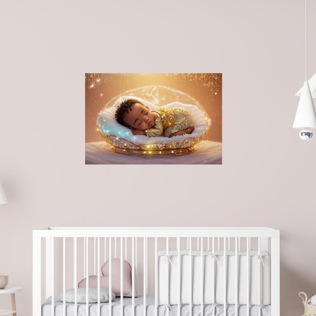 Young Black Prince Newborn Baby Boy Kinderzimmer A Poster (Kinderzimmer 2)