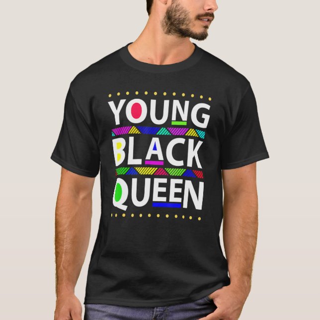 Young Black Queen Black History Mont Girls Kinder T-Shirt (Vorderseite)