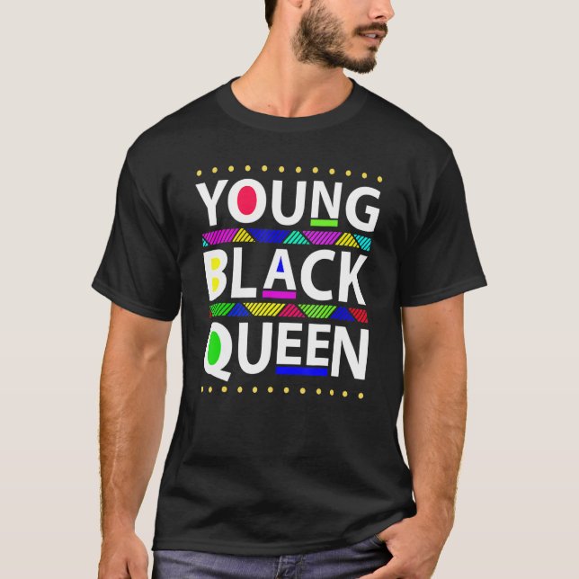 Young Black Queen Black History Month Girls Kids T-Shirt (Vorderseite)
