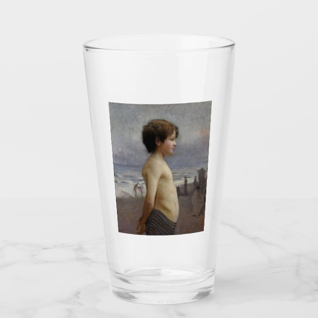 Young Boy at the Beach (von Jules Bastien-Lepage) Glas (Vorderseite)