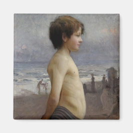 Young Boy at the Beach (von Jules Bastien-Lepage) Magnet