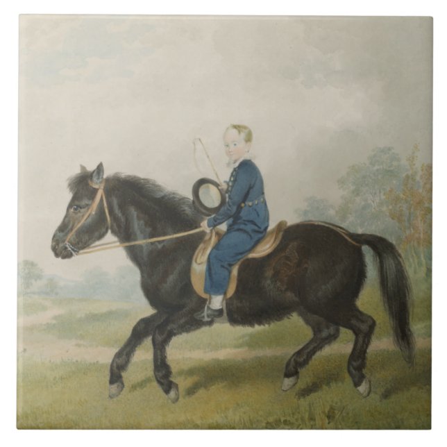 Young Boy Riding a Pony (von Penry Williams) Fliese (Vorderseite)