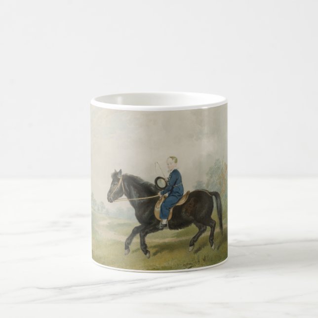 Young Boy Riding a Pony (von Penry Williams) Kaffeetasse (Mittel)