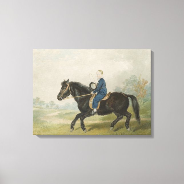 Young Boy Riding a Pony (von Penry Williams) Leinwanddruck (Vorderseite)