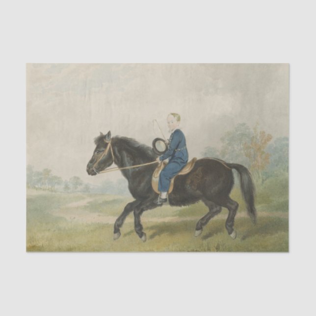 Young Boy Riding a Pony (von Penry Williams) Seidenpapier (Vorderseite)