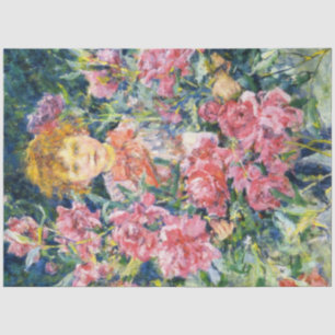 Young Boy with Red Peony Blume (von Robert Reid) Seidenpapier