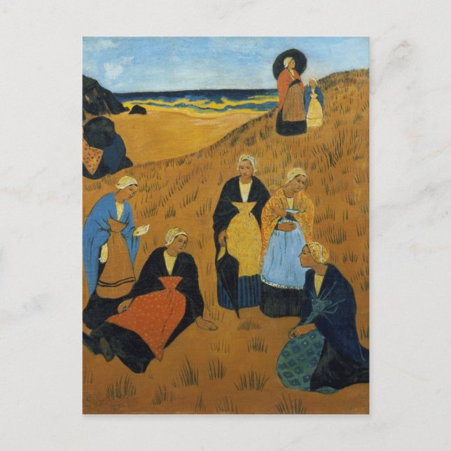 Young Breton Women in Shawls Postkarte (Vorderseite)