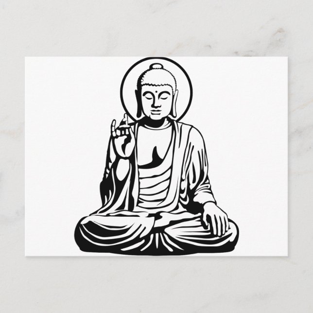 Young Buddha No.1 (Schwarz-weiß) Postkarte (Vorderseite)