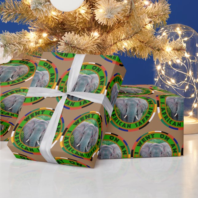 Young Bull Elephant African Safari Wrapping Paper Geschenkpapier (Feiertage)
