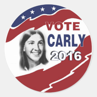 Young Carly Fiorina Runder Aufkleber