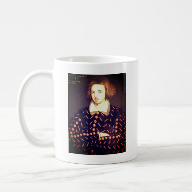 Young Christopher Marlowe Coffee Tasse (Links)