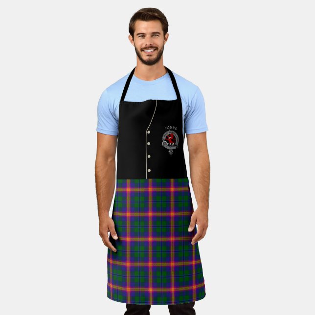 Young Clan Abzeichen & Tartan Kilt Schürze (Getragen)