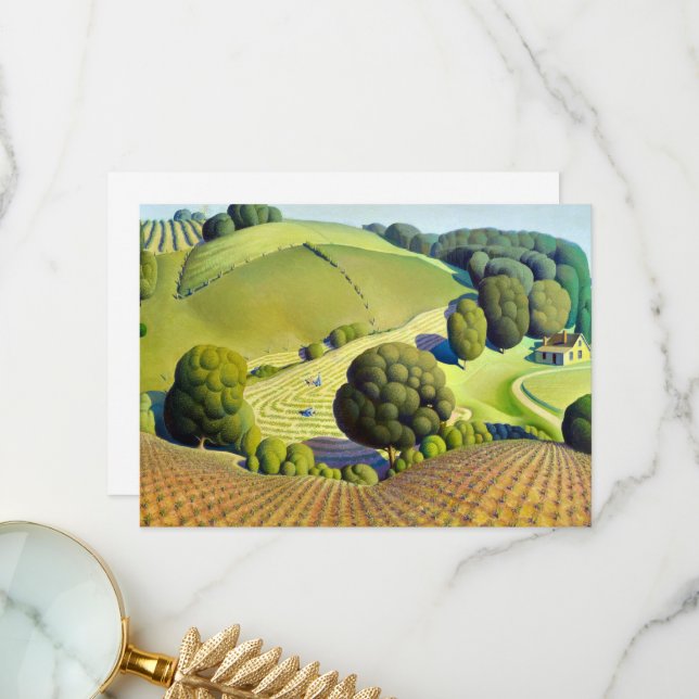 Young Corn von Grant Wood Dankeskarte (Vorderseite/Rückseite Beispiel)