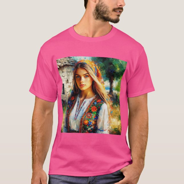 Young Croatian woman from Dalmatia  T-Shirt (Vorderseite)