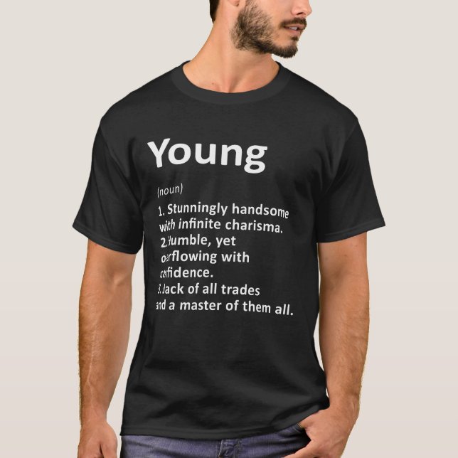 Young Definition Personalisiert Name Funny Geburts T-Shirt (Vorderseite)
