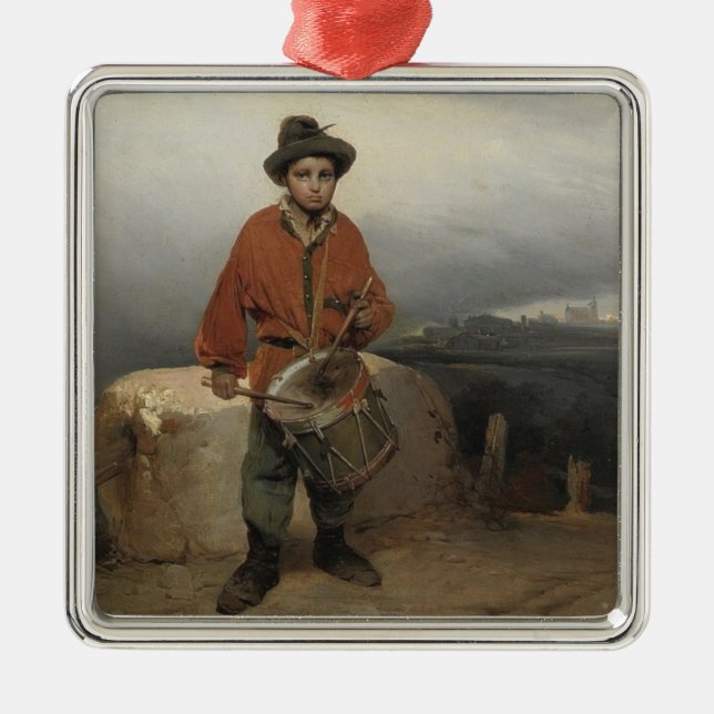 Young Drummer Boy (von Gerolamo Induno) Ornament Aus Metall (Vorne)
